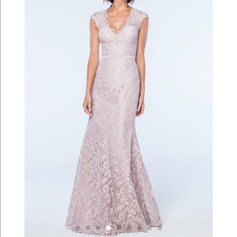 Nude Lace bridesmaid or prom gown dress